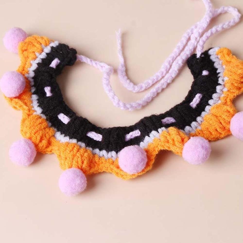 Kleidung Halloween Katze Kopfbedeckung Kürbis Katze Gewebter Hut Lätzchen Halloween Haustierkostüme Festival Party