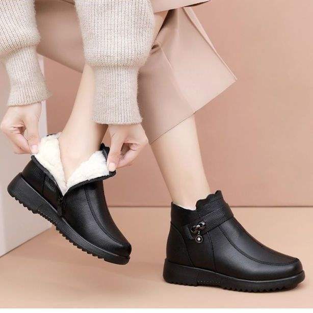 Northeast snow boots mother shoes thickened warm short boots children winter non-slip middle-aged and elderly cotton boots cold-proof elderly shoes