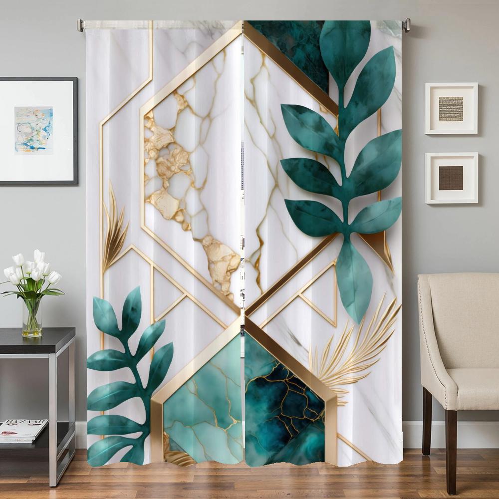 Window Home Interior Kitchen Curtains for Living Room 2 Pieces Blackout Curtains Door Curtain Trend Bedroom Decoration Partition