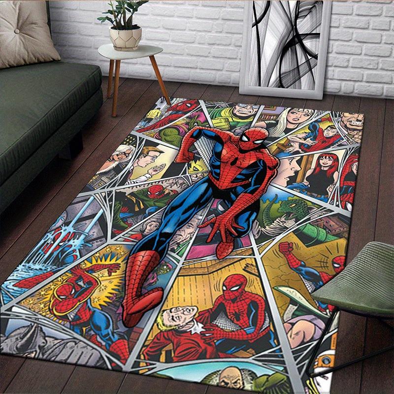 1pc Spider-Man Pattern Area Rug Soft Flannel Floor Mat for Living Room,Office,Bedroom and Carpet,Sofa Coffee Table Floor Mat