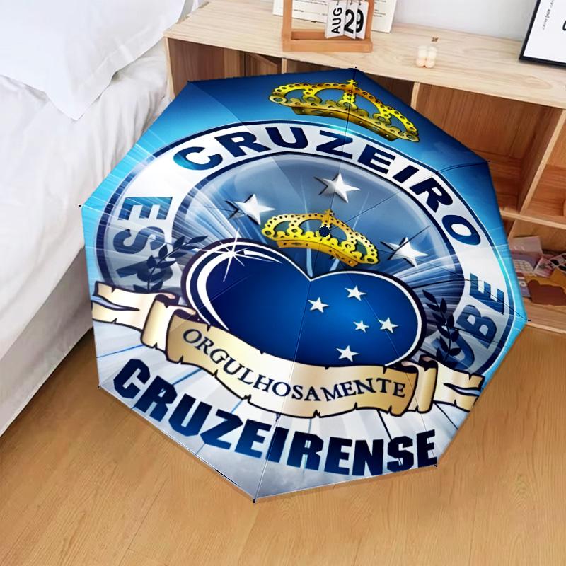 1PC Cru-zeiro Esporte Club Crest Printed Umbrella Folding umbrella, automatic umbrella 8-Frame for Travel, camping Fan gifts Christmas Gifts