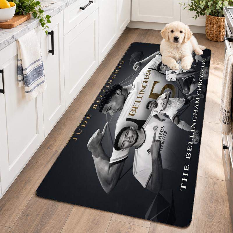 Flannel Kitchen Mat Jude Bellingham Soft Area Rug Non Slip Floor Carpet Home Decoration
