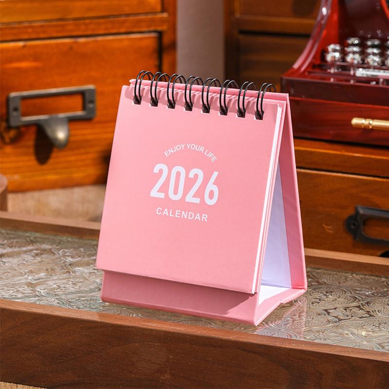 2026 Mini Desk Calendar Creative Coil Calendar Planner Desktop Ornament Decoration Office Stationery
