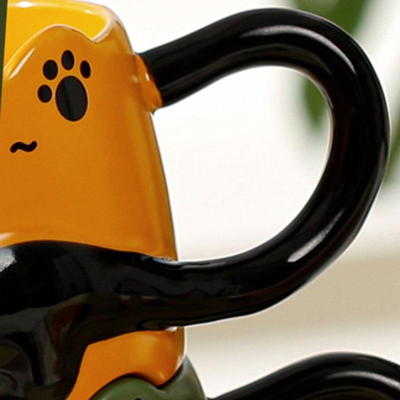 Black Cats Ceramic Mugs Heat Resistant to 1000C for Microwave Oven Use with Insulated Handle and Dishwasher Safe