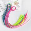 1 st Vackra Flickor Ljusa Flerfärgade Peruker Hårband med Hästsvans Gummiband Hårband Huvudbonader Barn Håraccessoarer Hårprydnad