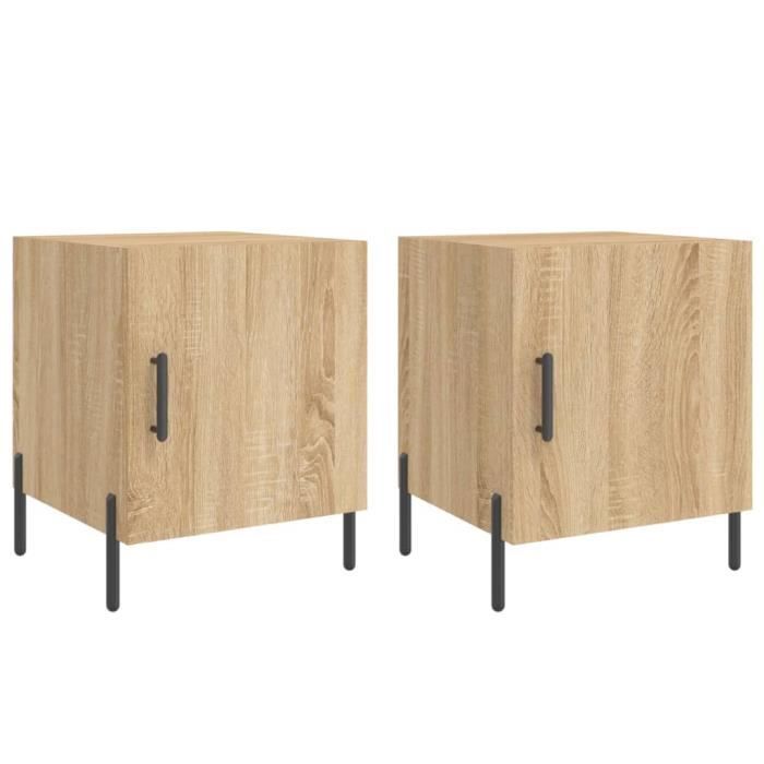 VidaXL Tables de chevet 2 pcs chêne sonoma 40x40x50 cm bois ingénierie 827587