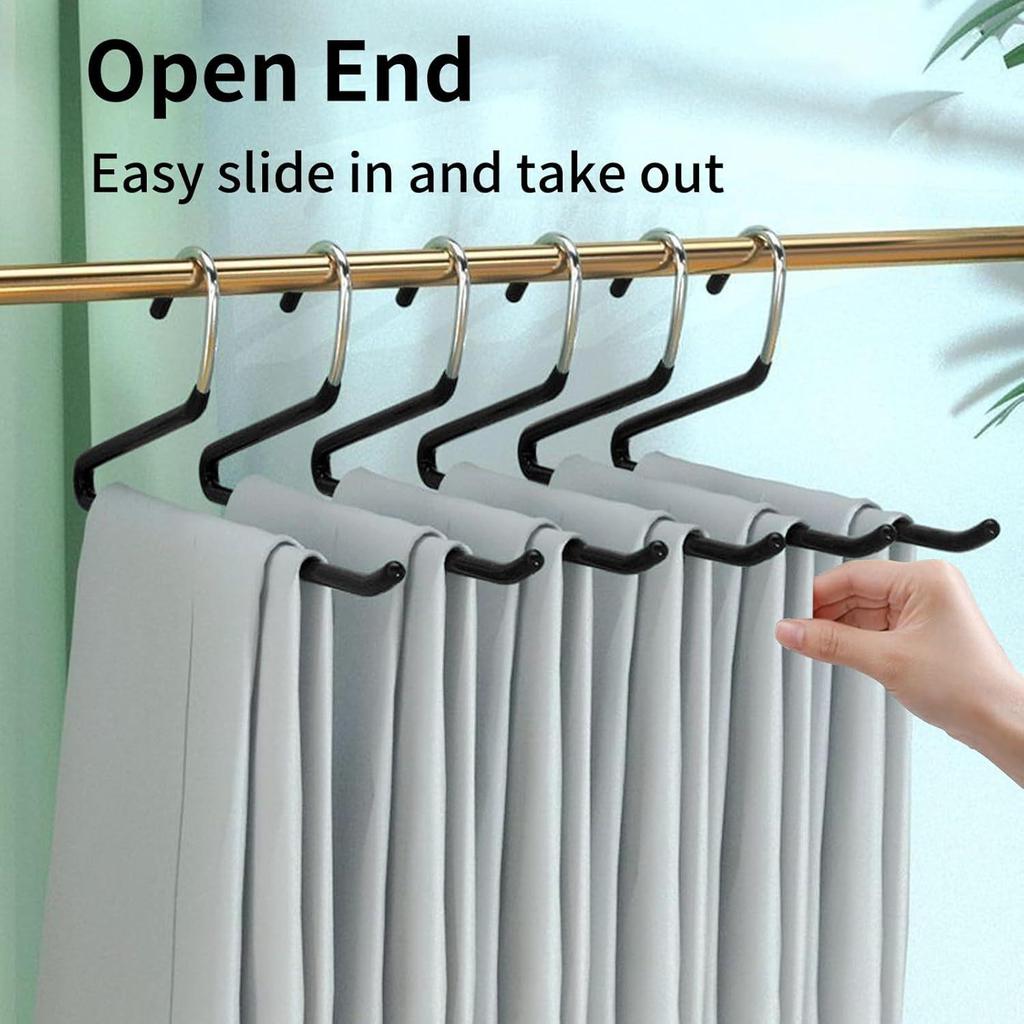 Multifunctional 6-Tier Pants Hanger with 8 Hooks & 10 Clips for Hats, Belts, and Underwear Storage