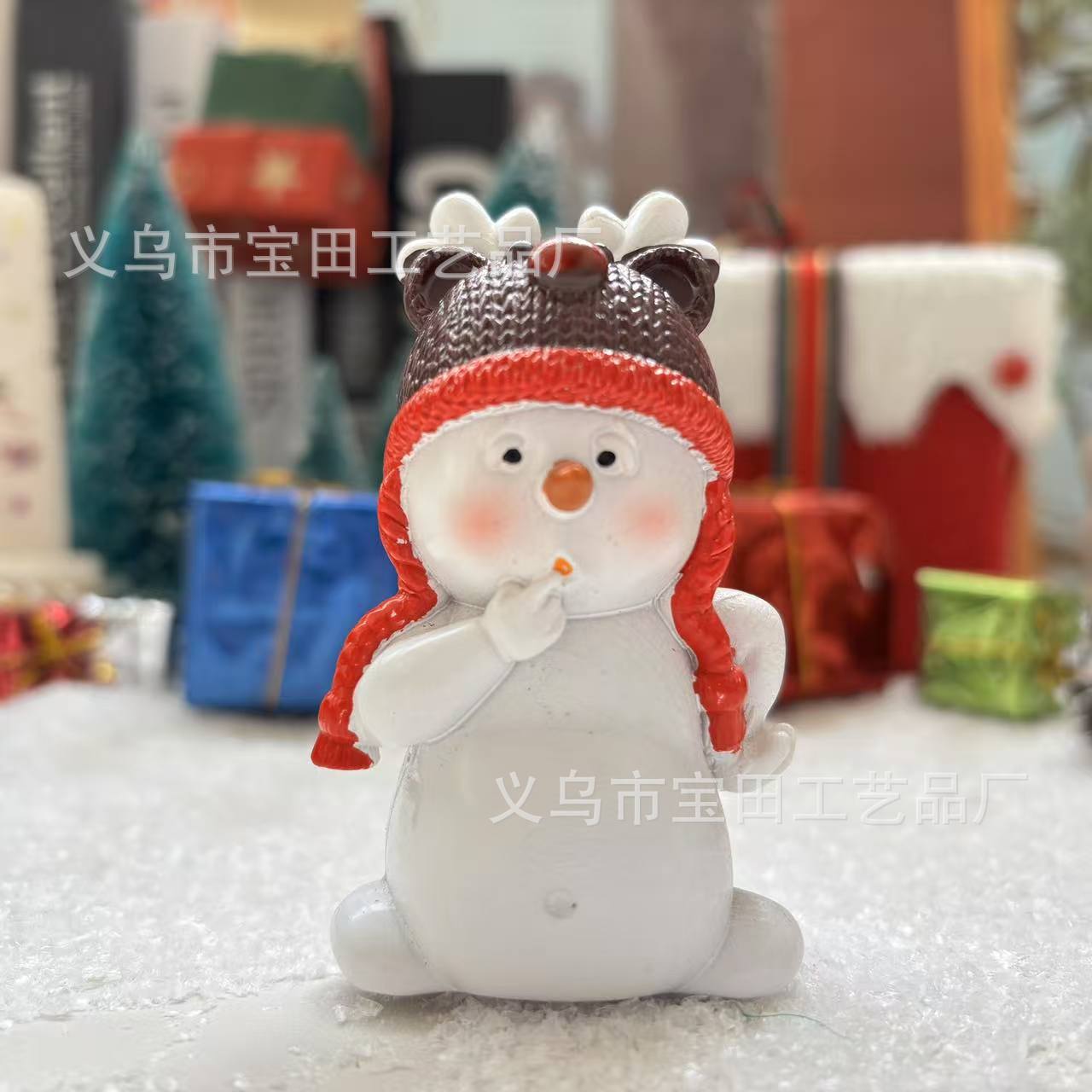 

New Christmas Resin Statue Ornament Cute Naughty Snowman Home and Party Ornament Ornament