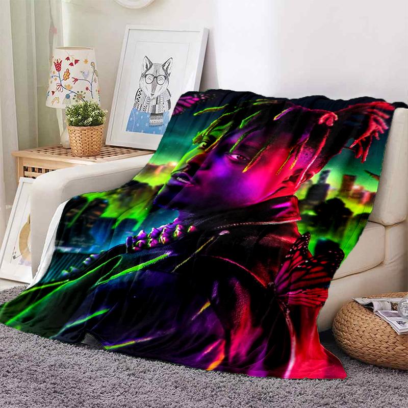 HOT Juice WRLD 999 3D Legend Rapper Star Soft Plush Blanket,Flannel Throw Blanket for Living Room Bedroom Picnic Bed Sofa Cover