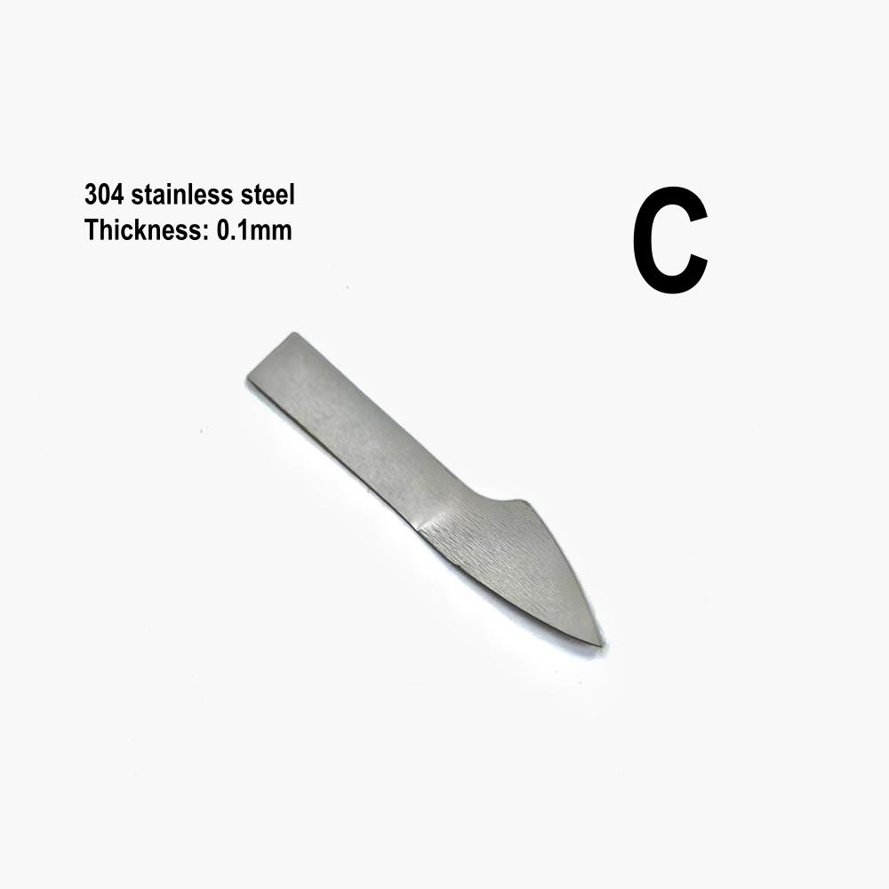 Dental Stainless Steel Porcelain Scalpel Back-cutting Knife Pocket Knife Non-slip Cutter Engraving Craft Knives 0.1mm Thickness