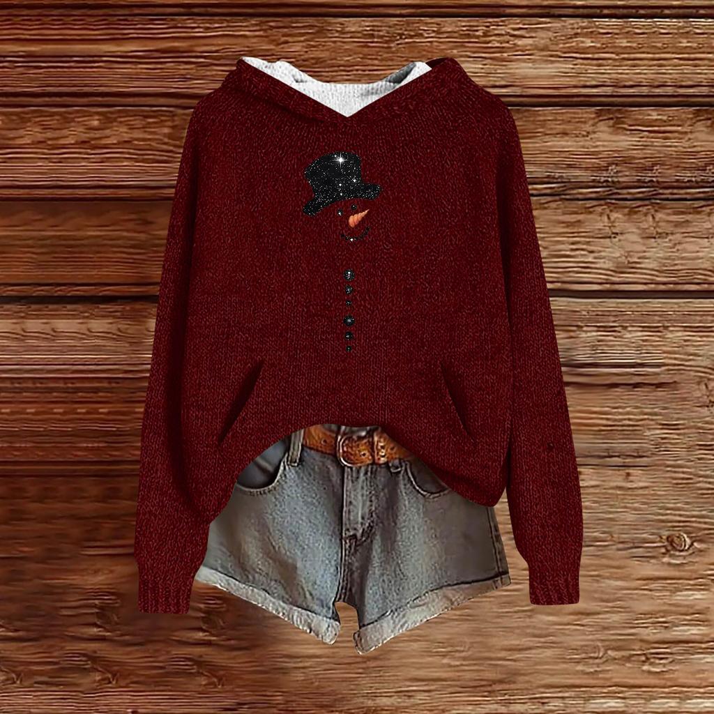 Sweatshirts For Women Knit Sweater Cute Shirt Fall Pullover Hooded Sweatshirt