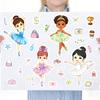 8/16Sheets Cartoon Ballet Girl Making Face Puzzle Stickers DIY Notebook Children Educational Toys Waterproof Party Gift Stickers