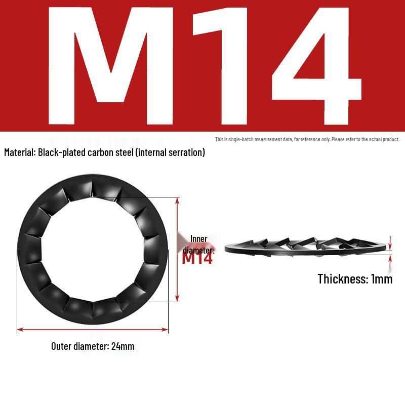 Carbon Steel Zinc-Plated Lock Washer with Inner and Outer Teeth