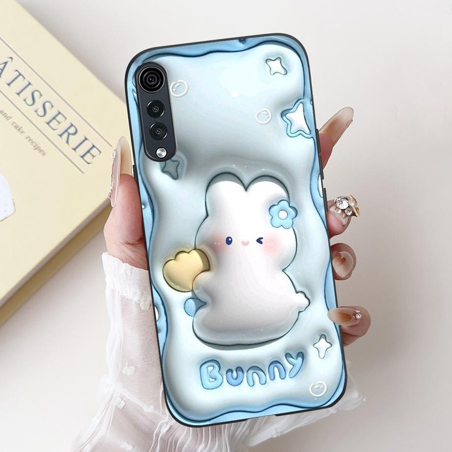 For LG Velvet 4G 5G UW Phone Case Velvet LM-G900 Back Cover Soft Matte Silicone Slim Fundas Lovely Panda Rabbit Flower Cartoon