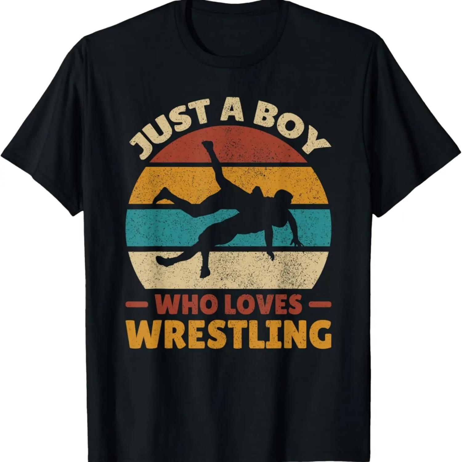 

Just A Boy Who Loves Wrestling Boys Wrestle Outfit Wrestler T-Shirt XXXXXL чорний