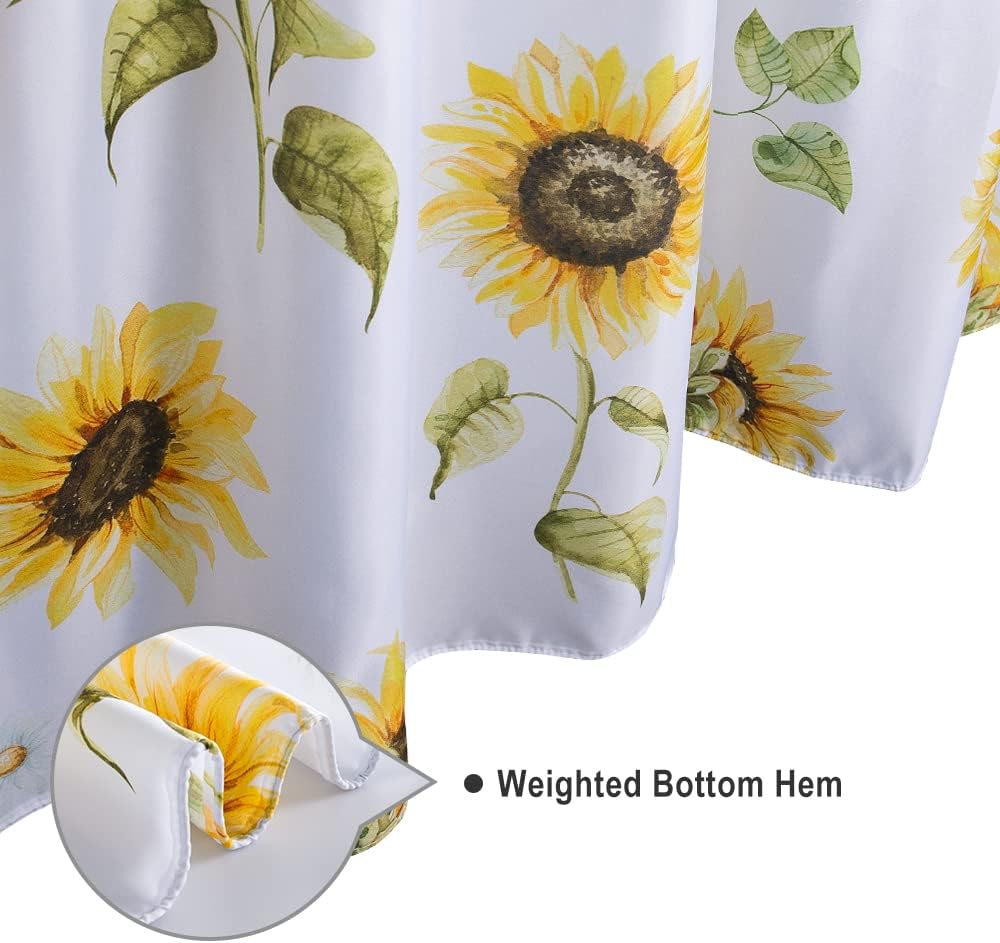 Tenda da Doccia Girasole Acquerello Stella Colorata, Tenda da Doccia in Tessuto Floreale, Tenda da Doccia Impermeabile