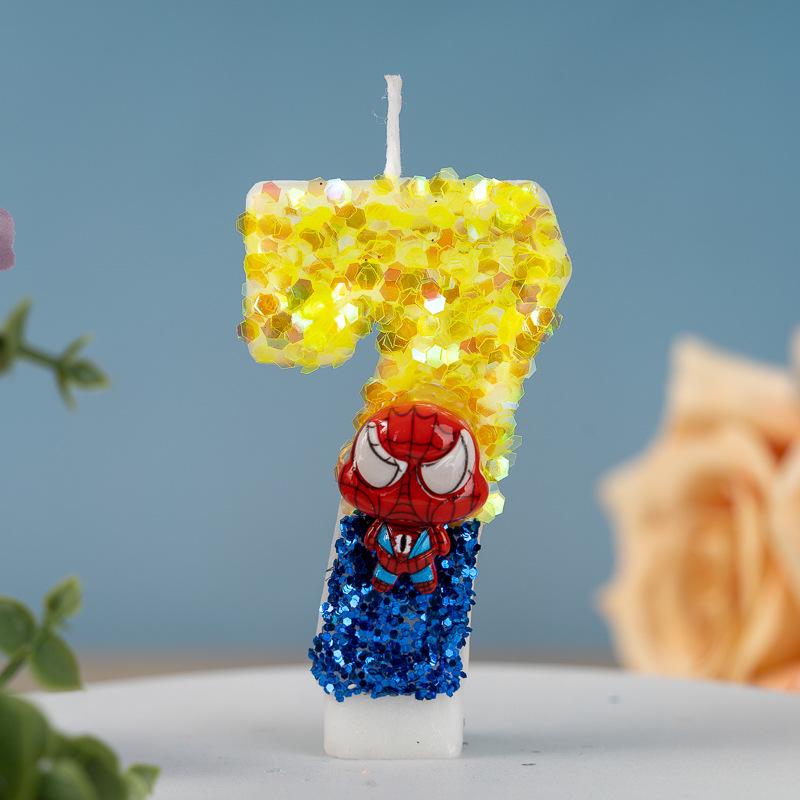 Anime Digital Number Birthday Cake Candles Party Decorations