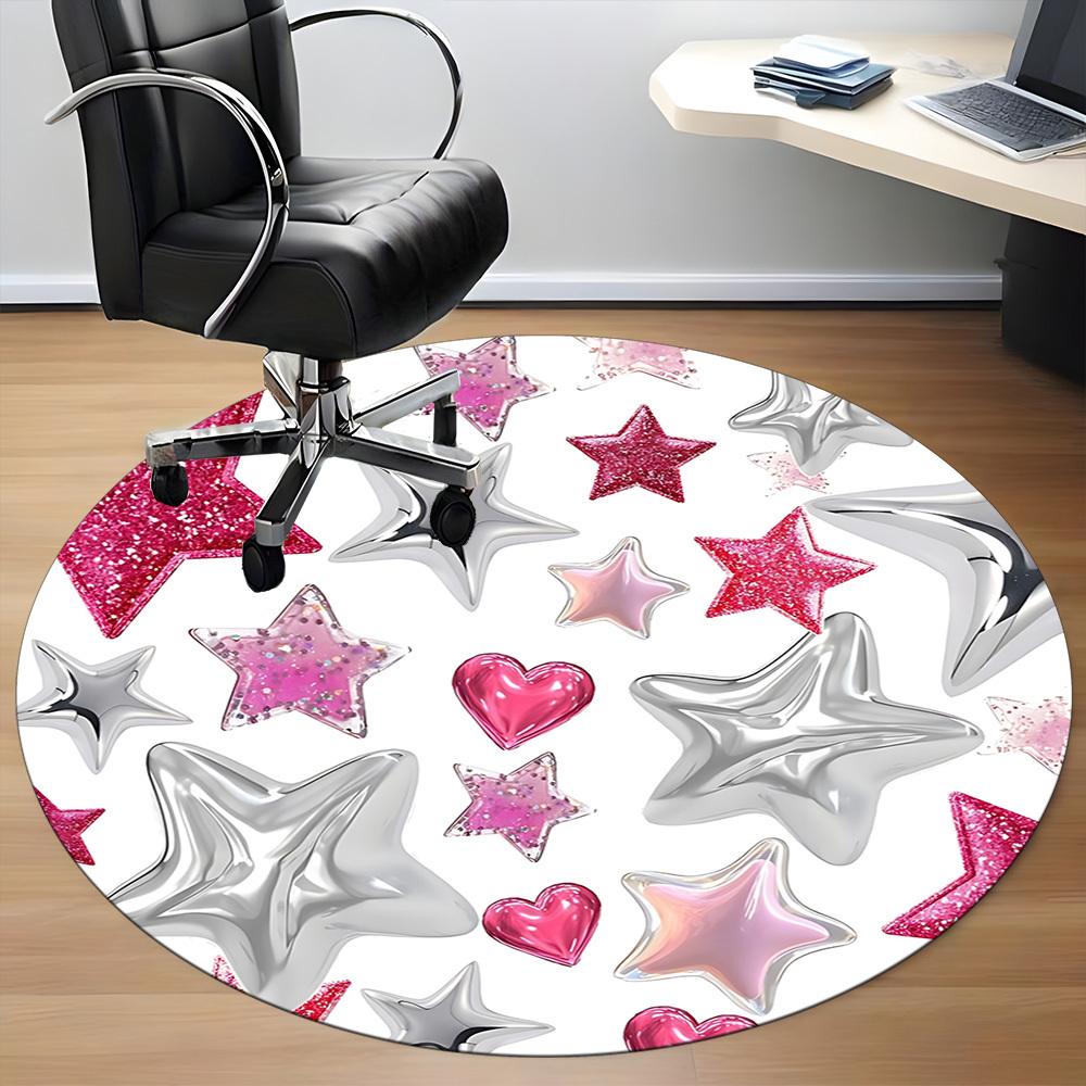 1pc Star Confetti Chair Carpet for Office, Non slip, Soft and Durable Office Rug for Interior Decoration