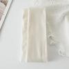 Women's Ribbed Knit Stripe Leggings - White Nine-Point Cotton Pantyhose for Spring & Autumn.
