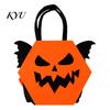 Portable Candy Storage Containers Halloween Felt Trick or Treat Bags, Cartoon Owl Bat Devil Pumpkin Kids Durable Pails Handheld Tote Reusable