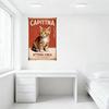 Vintage Red Wooden Plank Cat Kitten Metal Tin Sign, 'CAPITTNA' Distressed Serif Letters with Orange Tabby Cat Wall Decor for Bar