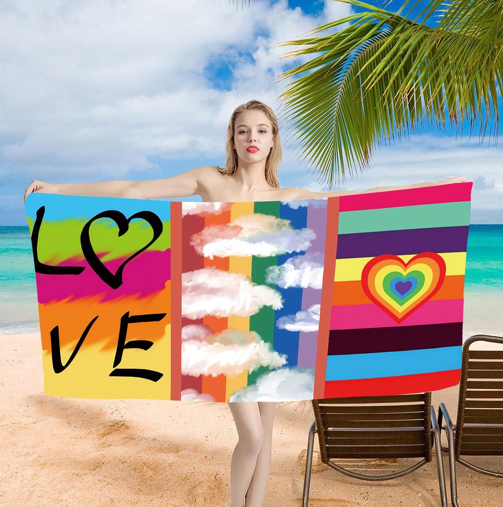 Rainbow Lgbt Printing Beach Towel One Piece Bath Towel 75X150Cm Bathroom Shower Washcloth Home Decor