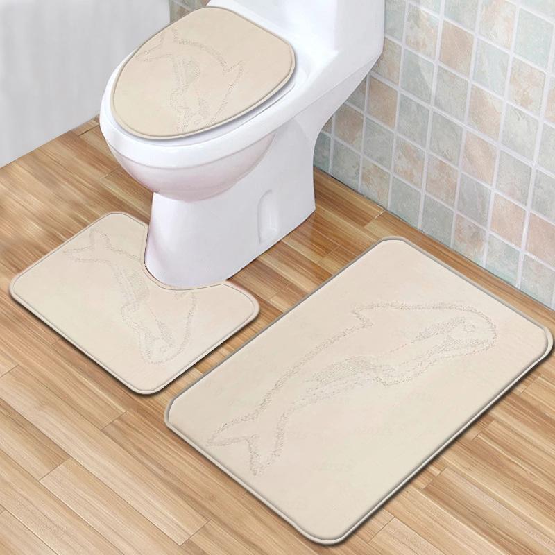 Creative Toilet Three-Piece Floor Mat Bathroom Three-Piece Carpet Doormat