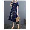 Embroidered A-line Short Sleeve Retro Dress - 2026 Summer Plus Size Loose Fit