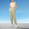 Li Ning Womens Fitness Series UPF 50+ Solid Color Reflective Elastic Waistband Cuffed Sports Pants Women Pants Yew-Green AKLT542-8