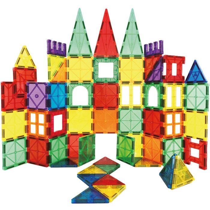 Ensemble éducatif de blocs magnétiques - SPRINGOS - 100 pièces - Multicolores - 3 ans et plus - CE chiaro