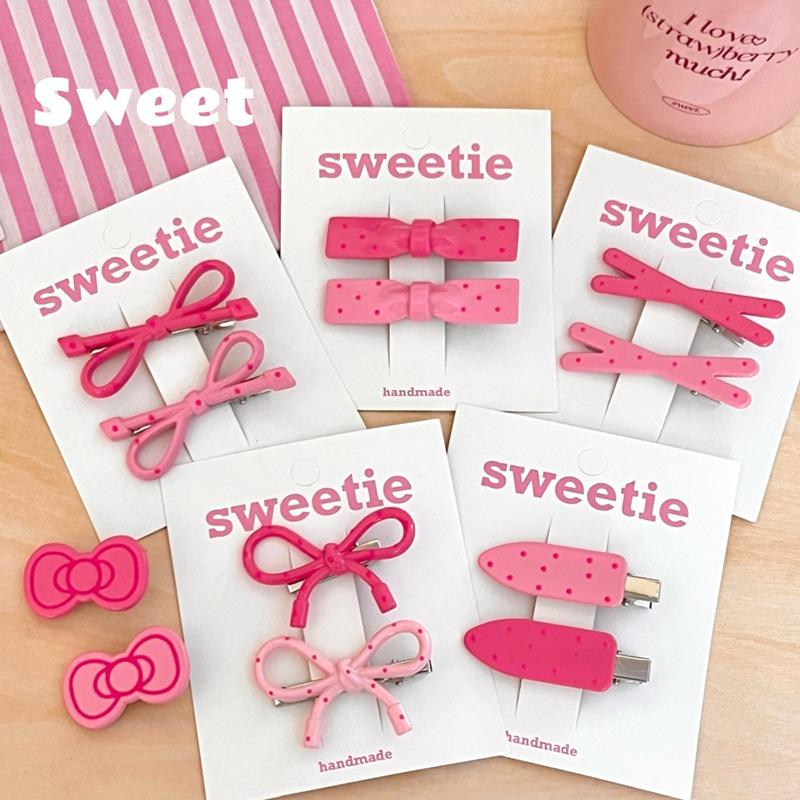 2Pcs Cute  Bowknot Hairpin For Women Girls Sweet Versatile Hair Accessories Headwear Diy Hair Styling Tools Gifts