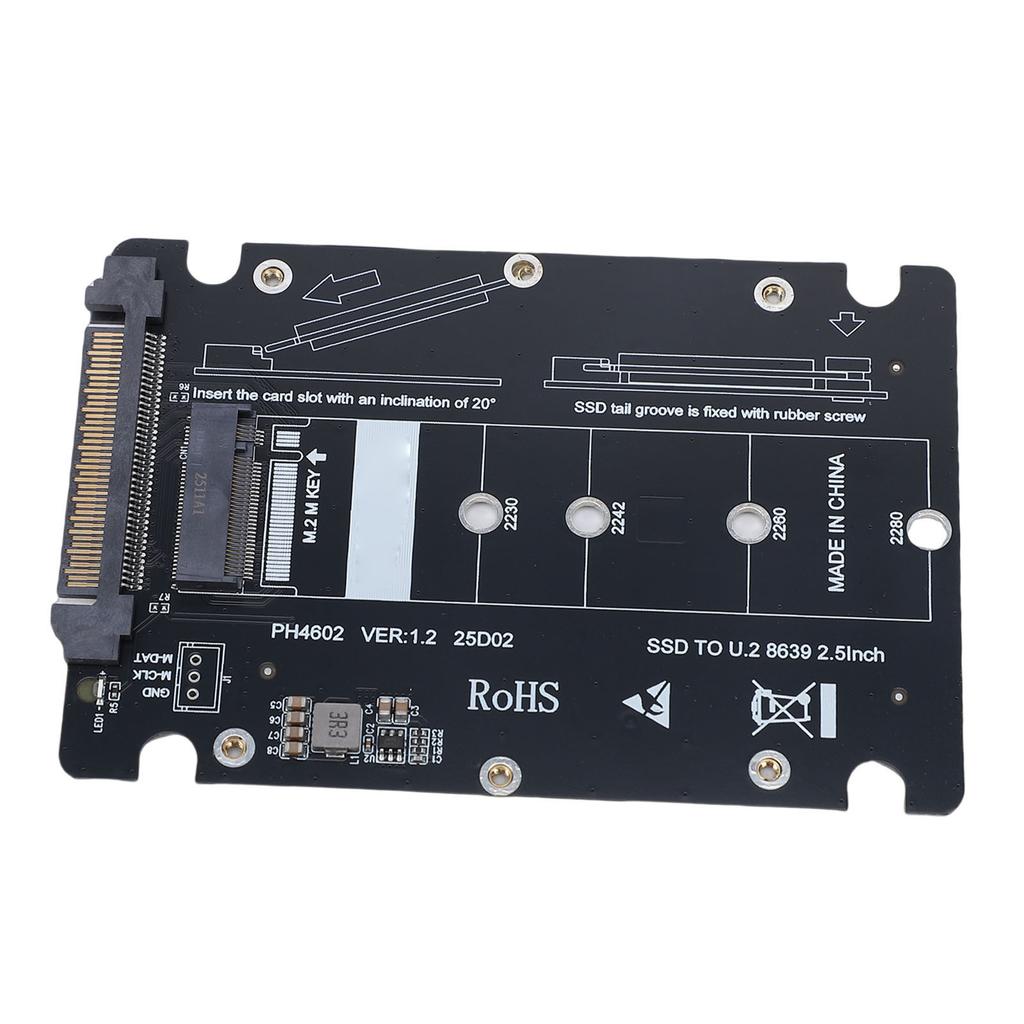 M.2 To U.2 SSD Adapter 64Gbps M.2 M Key NVMe To U.2 SFF 8639 SSD Adapter PCIE4.0 X4 Gen4 Support for 2230 2242 2260 2280