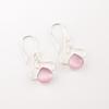 Pink Cat's Eye Gemstone 925 Sterling Silver Jewelry Handcrafted Earrings 1.50" EE-2-42