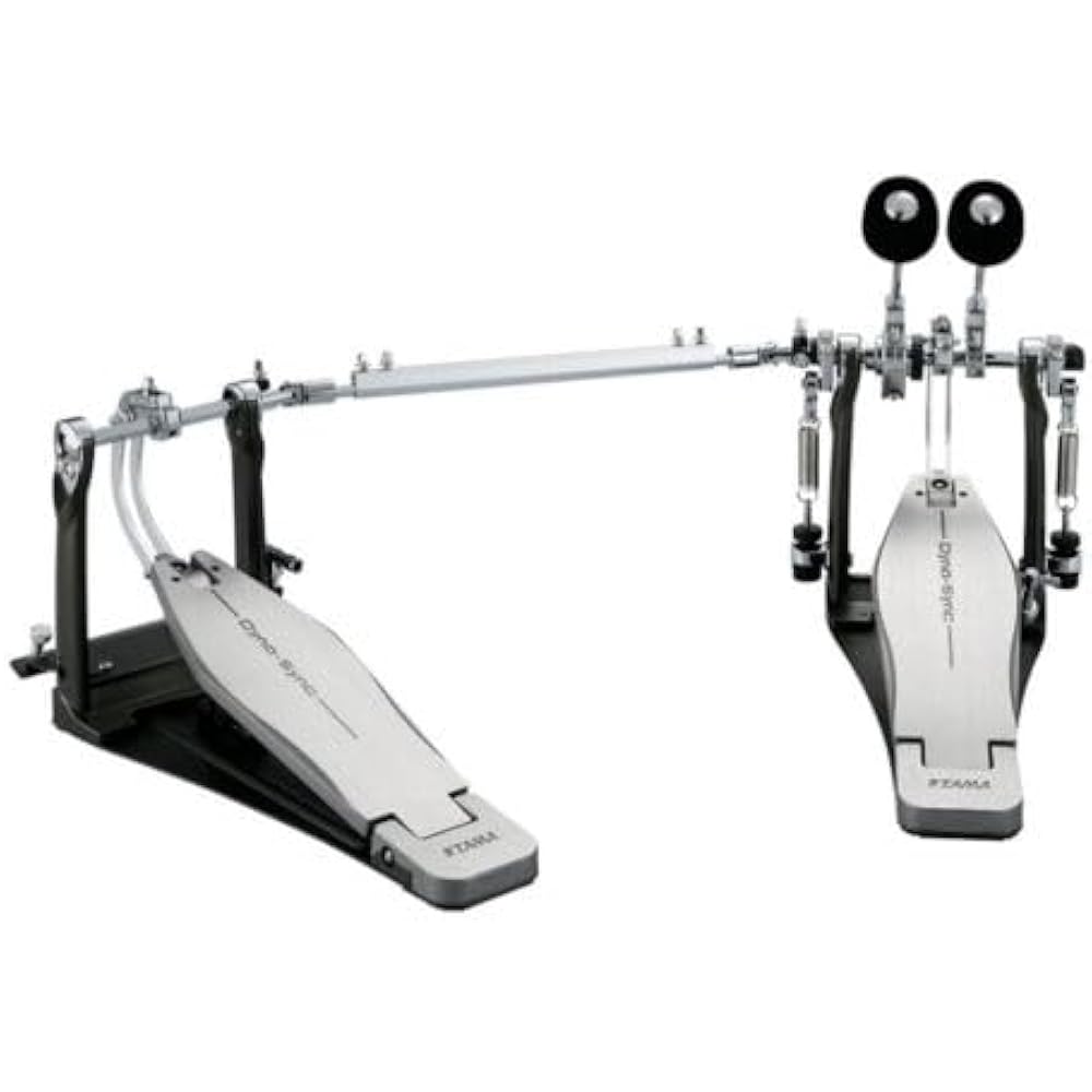 TAMA HPDS1TW with dedicated hard case for “Dyna-Sync” twin drum pedals using the Tama “direct dri...