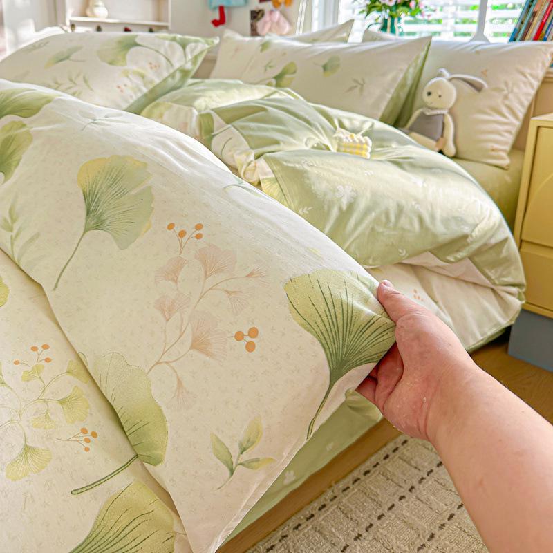 Pure Cotton Fresh Style Four-Piece Bedding Set for Spring/Summer - 2026 Edition (Fits 1.8m Beds)