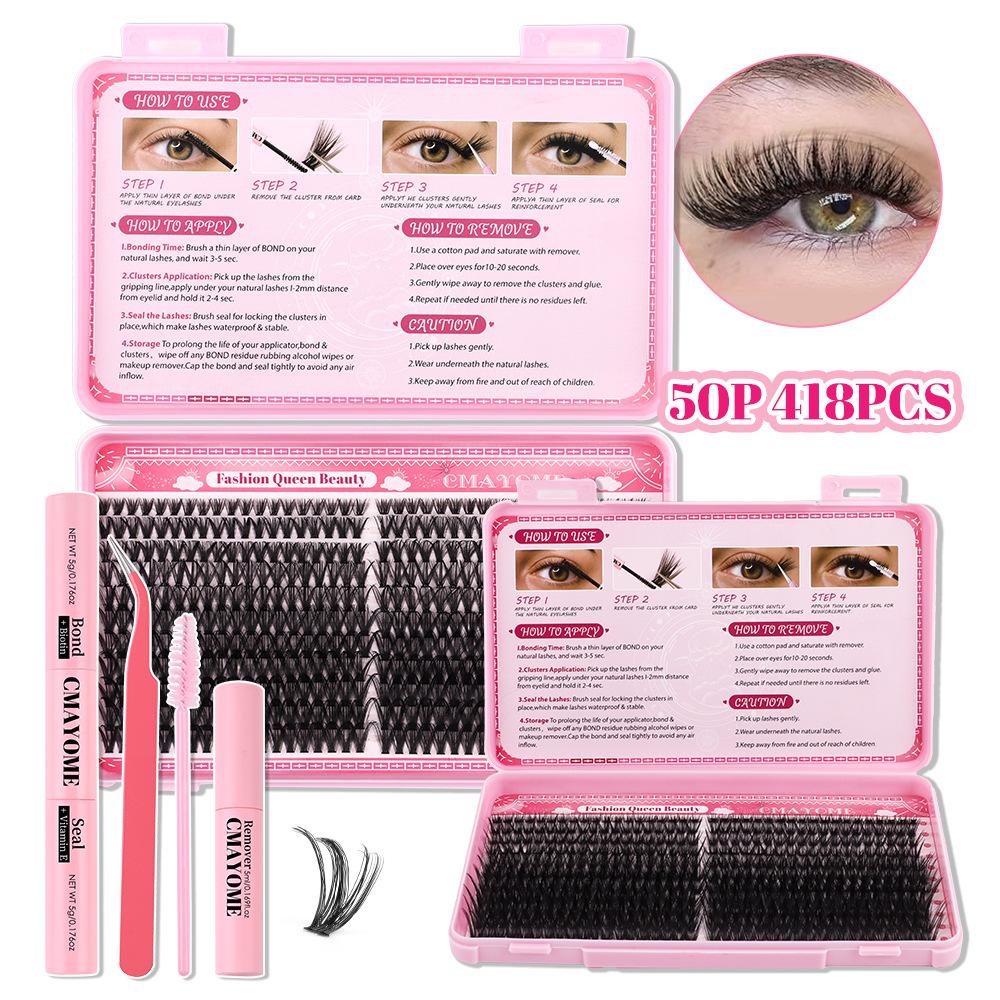 D-Song Single Cluster False Eyelash Extension Set 30P100Pdiy Segmented Grafting Natural Dense Hair