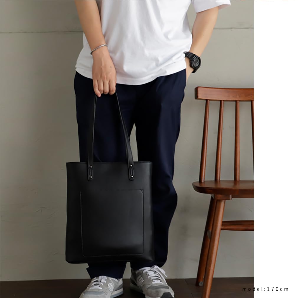 VITAFELICE Women's Long Handle Business Tote Bag (inb-10008p) (Black)