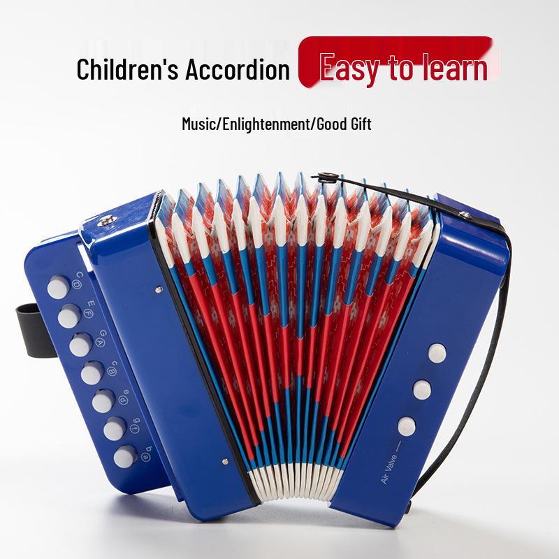 Children's Educational 7-Key Accordion with 2 Bass - Beginner's Musical Instrument & Learning Toy
