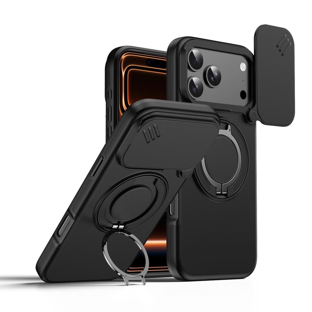 Funda Compatible para iPhone 17 PRO: Cubierta de Lente, Soporte Magnético de 360°, Diseño a Prueba de Caídas para Modelos 15-16