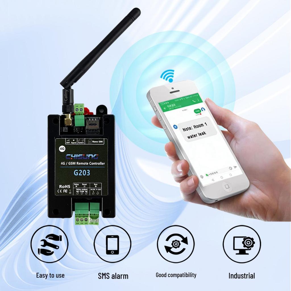 4G GSM Remote Door & Pump Controller G203: SMS/Phone Relay Switch