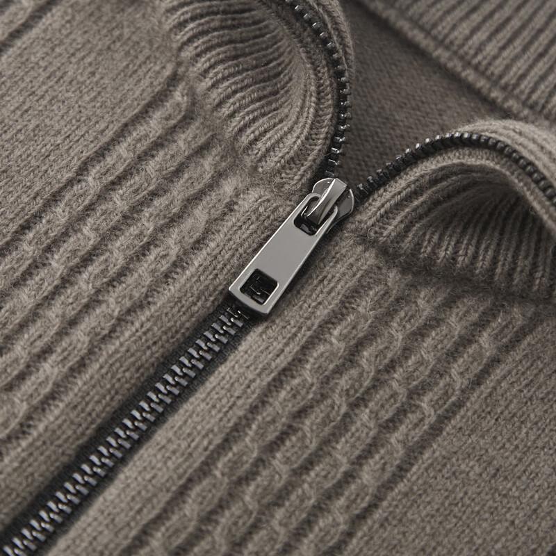 Pánský těžký vlněný svetr Shanshan na poloviční zip