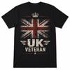 UK Veteran T-Shirt Proud To Serve British Military Union Jack Graphic Tee Black