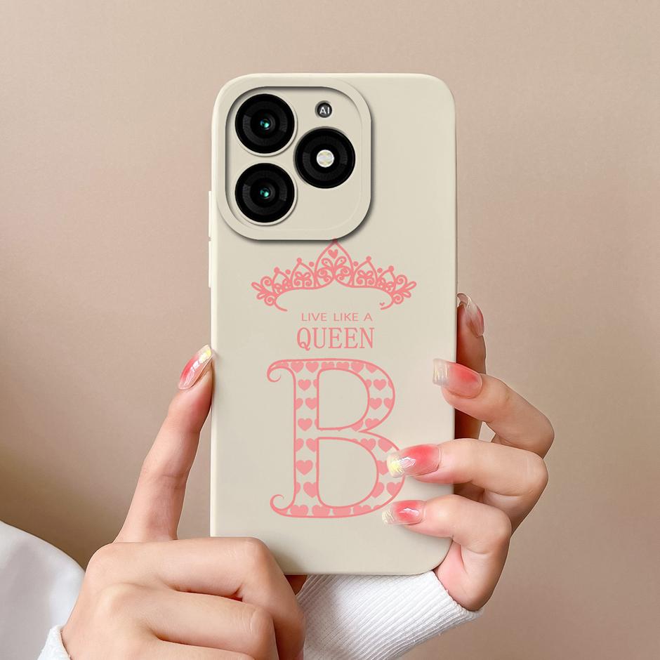 For Tecno Itel A70 Case Luxury Crown Letter Pattern Liquid Silicone Back Cover For ItelA70 A 70 New Design Advanced Sense Shell