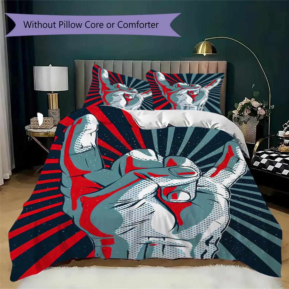 1PC Musical Elements Bedding Quilt Set Quilt Cover Pillowcase Home Decoration Birthday Gift (1 * Duvet Cover + 2 * Pillowcase, Without core)A18