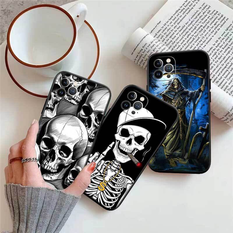 Skeleton Skull Shockproof Phone Case for iPhone 6 6s 7 8 11 12 13 14 15 16 17 16E XS Pro Max XR X SE Air