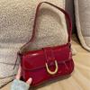 Baguette Bag Retro Horseshoe Buckle Fashion Temperament Versatile Shoulder Messenger Bag High-End Texture Bag Women