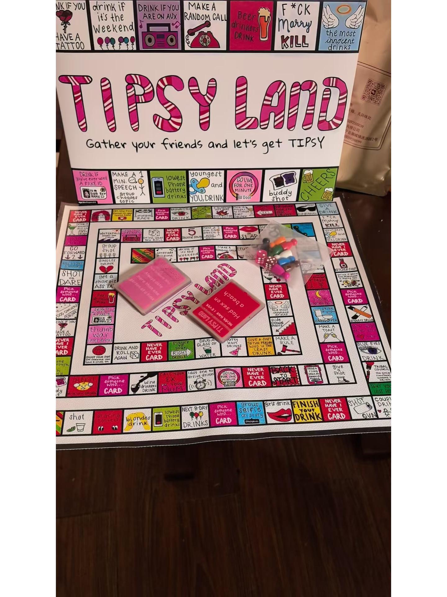 Пьяная Страна: Веселая настольная игра для вечеринки с напитками для друзей Pink (Small Box)