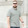 Men's Plus Size Summer Embroidered Short-Sleeve Business Casual Cotton T-Shirt