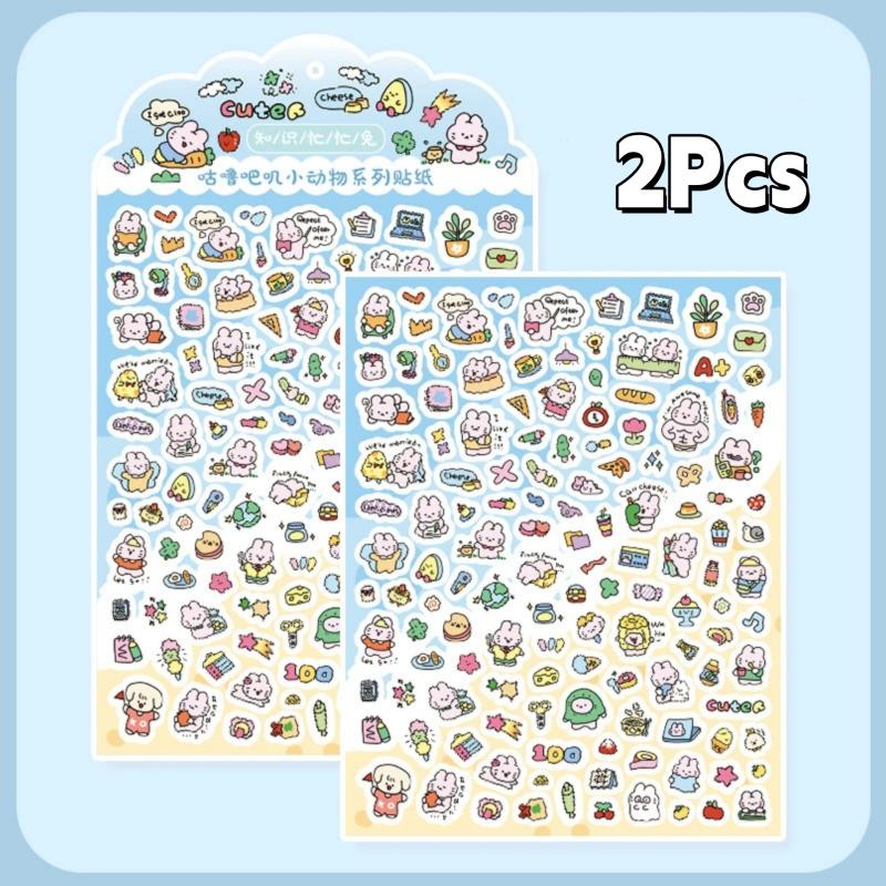 2/3Pcs Cartoon Cute Retro Mini Animal Stickers Handbook Notebook Planner Diary Series Decorative Memo Paper Cutting Film Decals