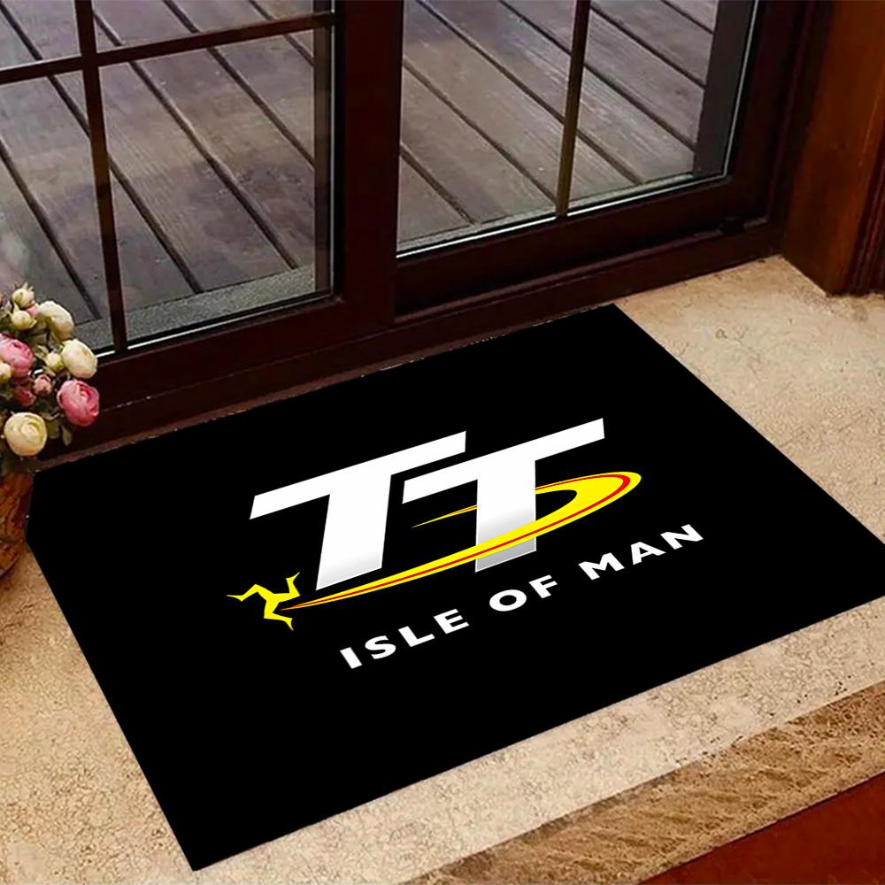 Isle Of Man Tt Course Map Themed Anti-Slip Rugs - Polyester Home Decor, Suitable for Bedrooms, Living Rooms, Doorways, Studios, and Decorations